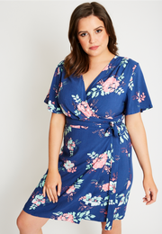 Summer wrap dress for plus size women